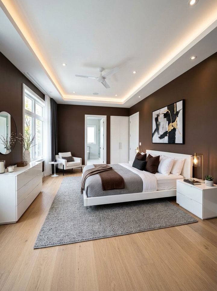 Contemporary Brown Bedroom - 30 chocolate brown bedroom ideas