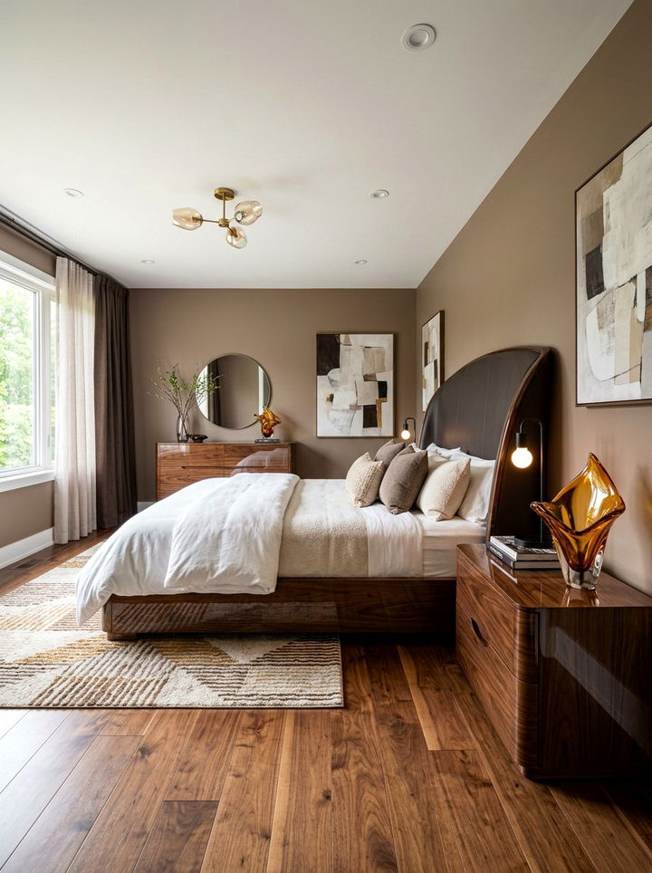 Contemporary Brown Bedroom - 30 amber and brown bedroom ideas