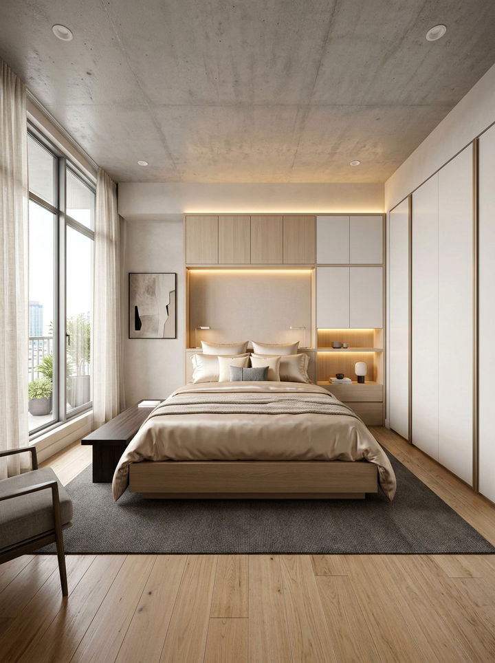 Contemporary Champagne Sleek Bedroom - 30 champagne bedroom ideas