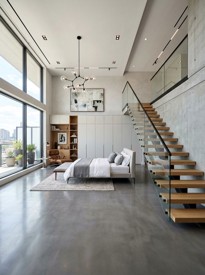 Contemporary Concrete Floor Bedroom - 30 bedroom concrete floors