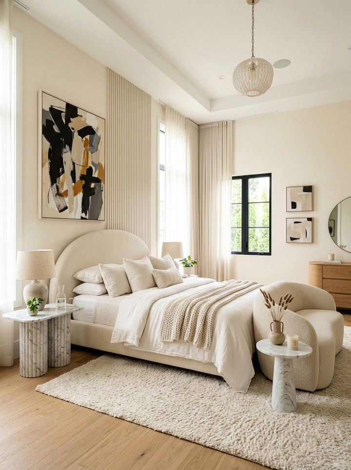 Contemporary Cream Bedroom - 30 warm cream bedroom ideas