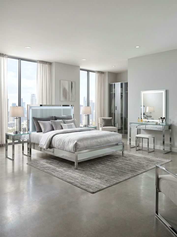 Contemporary Glass Bedroom Set - 30 bedroom sets