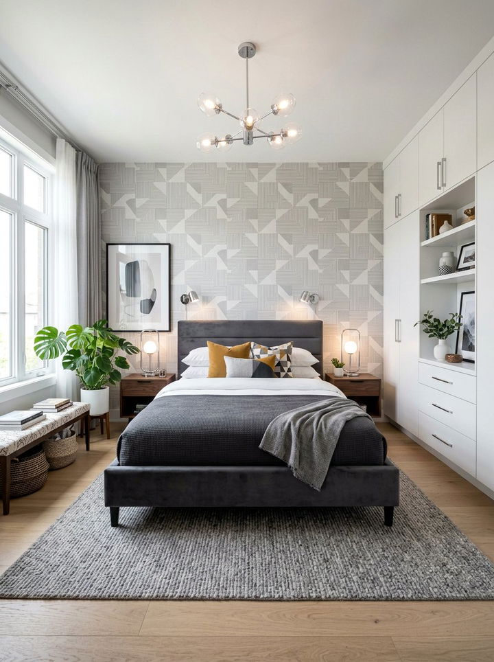 Contemporary Grey and White Bedroom - 30 grey and white bedroom ideas