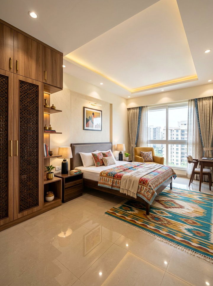 Contemporary Indian Apartment - 30 Indian bedroom ideas
