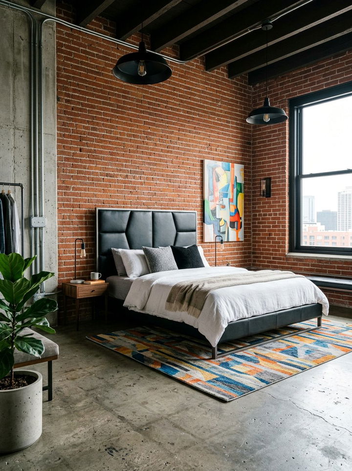 Contemporary Leather Panel Bed - 30 bedroom panel beds