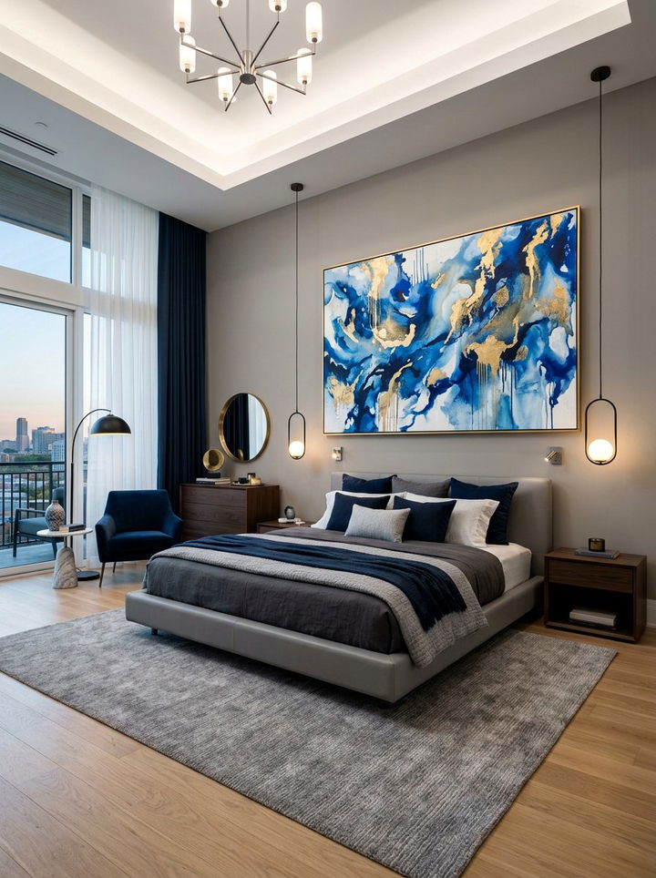 Contemporary Master Bedroom Abstract Art - 30 couples bedroom ideas