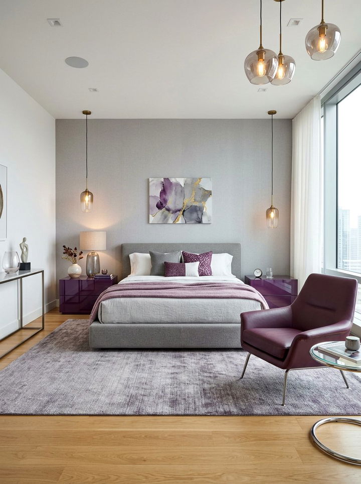 Contemporary Plum Suite - 30 plum bedroom ideas