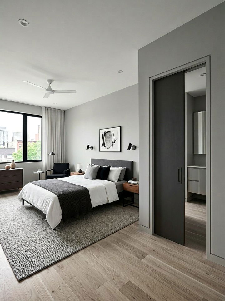 Contemporary Pocket Door Bedroom - 30 bedroom pocket doors