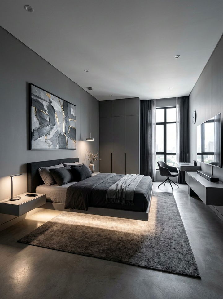 Contemporary Smoke Gray Bedroom - 30 smoke gray bedroom ideas