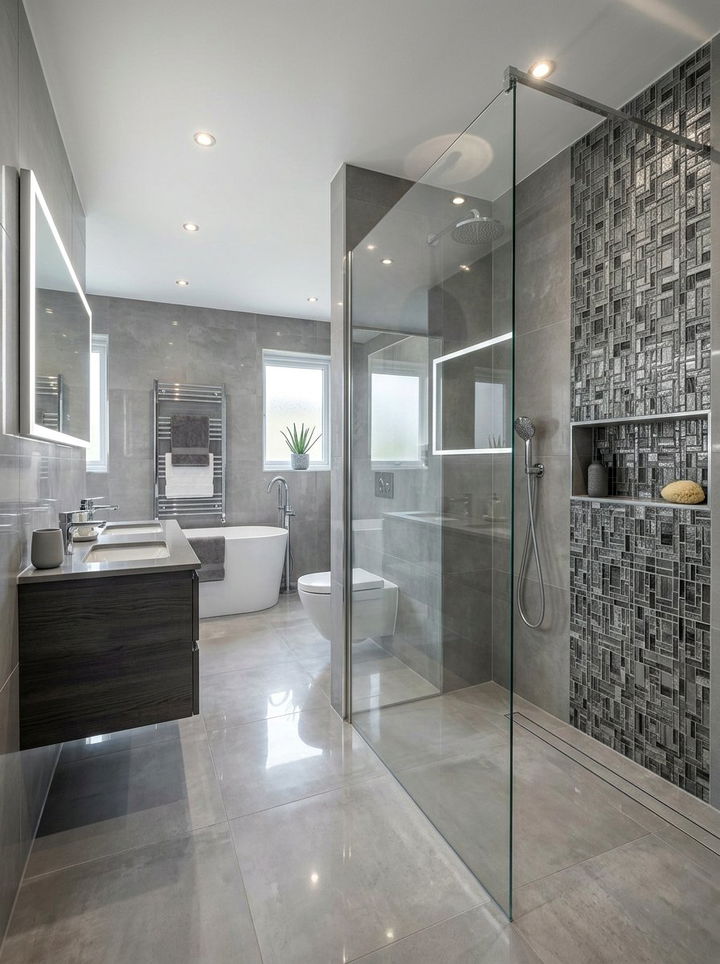 Contemporary Suite With Walk In Shower - 30 bedroom ensuite ideas