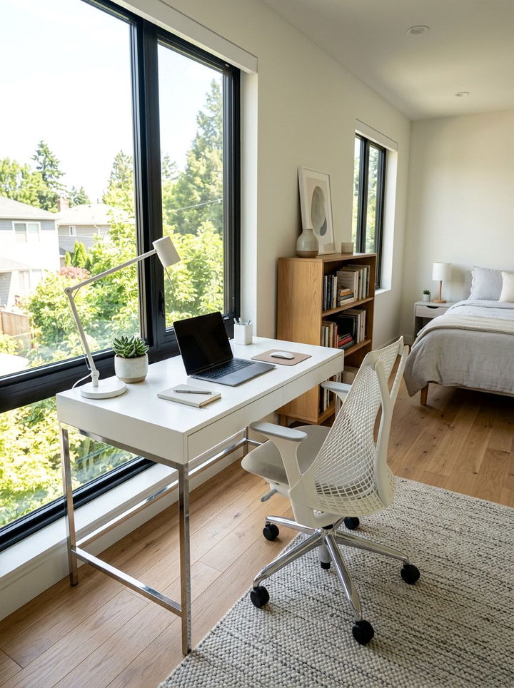 Contemporary White Desk - 30 bedroom white furniture ideas