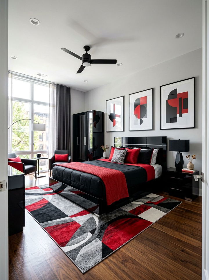 Contemporary black and red bedroom - 30 black and red bedroom color combo