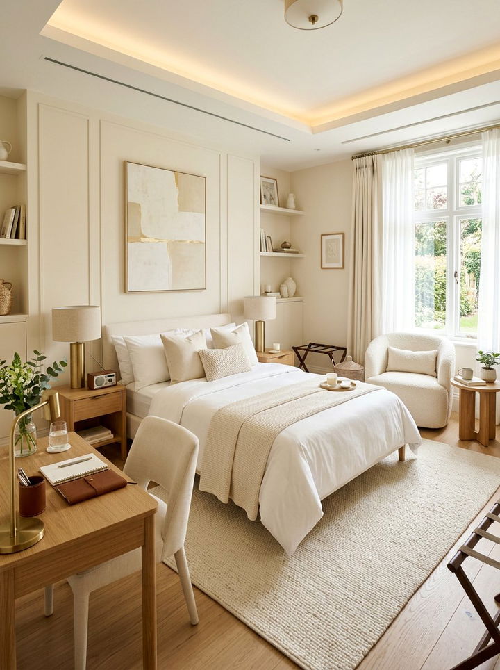 Contemporary cream guest room - 30 contemporary cream bedroom ideas