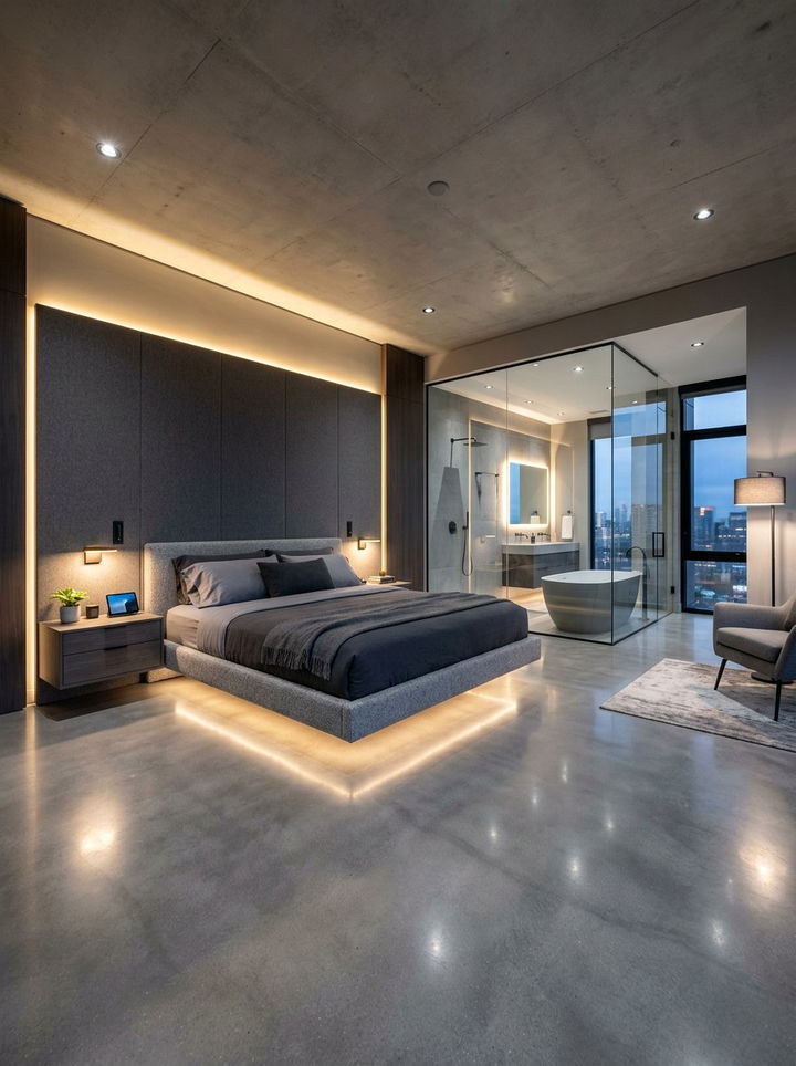 Contemporary open suite - 30 open plan bedroom ideas