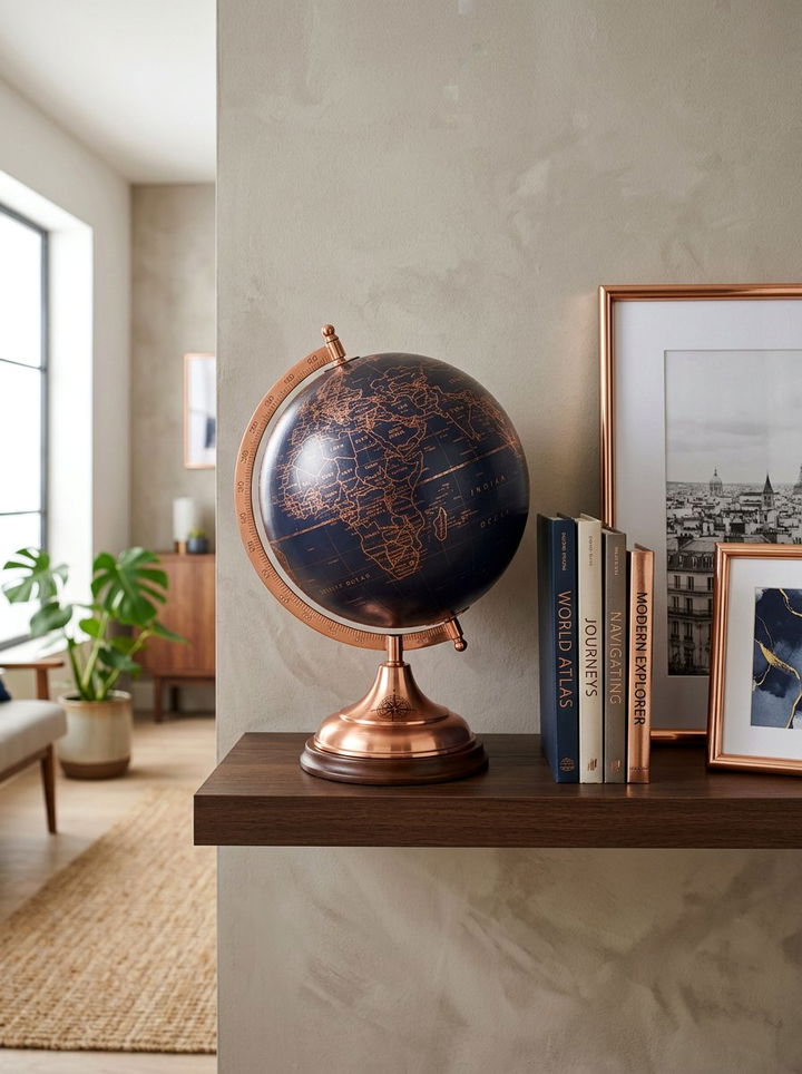 Copper Accented Globe - 30 bedroom globes