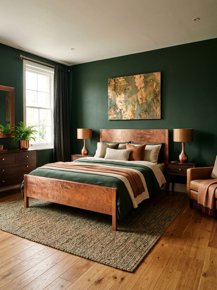 Copper Accents Bedroom - 30 forest bedroom ideas