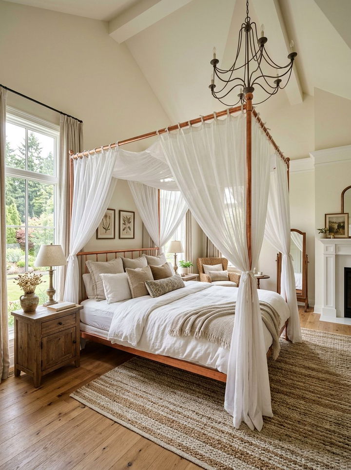 Copper Canopy Bed - 30 copper bedroom ideas