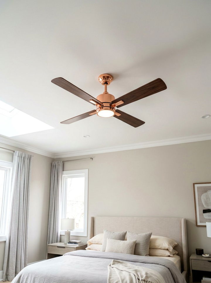 Copper Ceiling Fan - 30 copper bedroom ideas