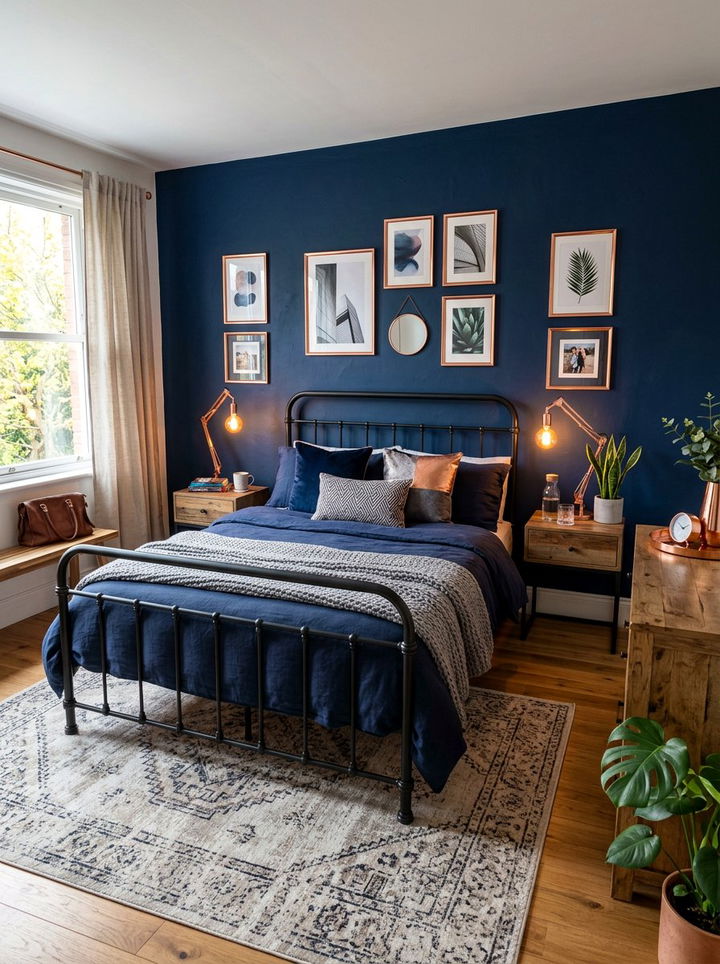 Copper Decor Navy Bedroom - 30 industrial navy bedroom ideas