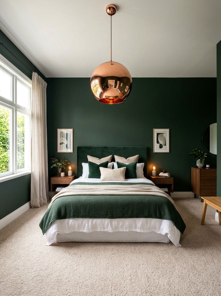Copper Pendant Light - 30 copper bedroom ideas