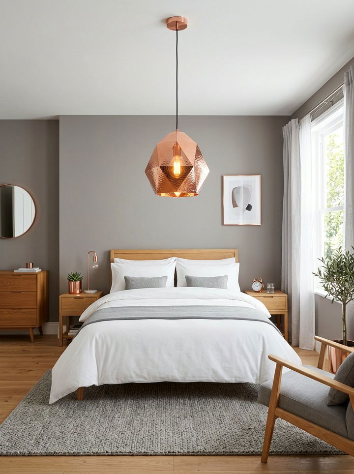 Copper Pendant Light Fixture - 30 amber bedroom ideas