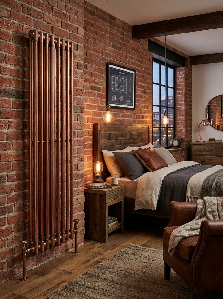 Copper Pipe Column Radiator - 30 bedroom radiators