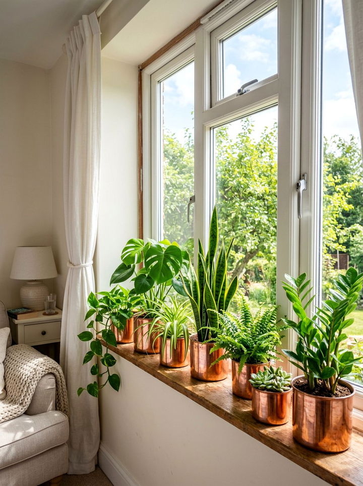 Copper Plant Pots - 30 copper bedroom ideas