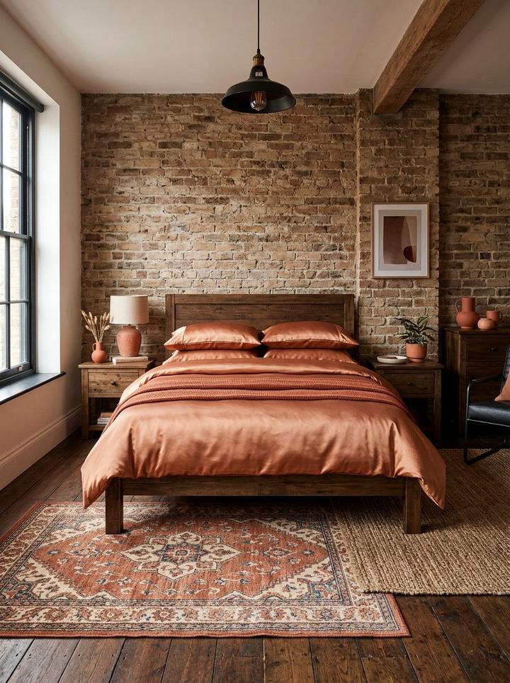 Copper Satin Bedding - 30 satin bedroom ideas