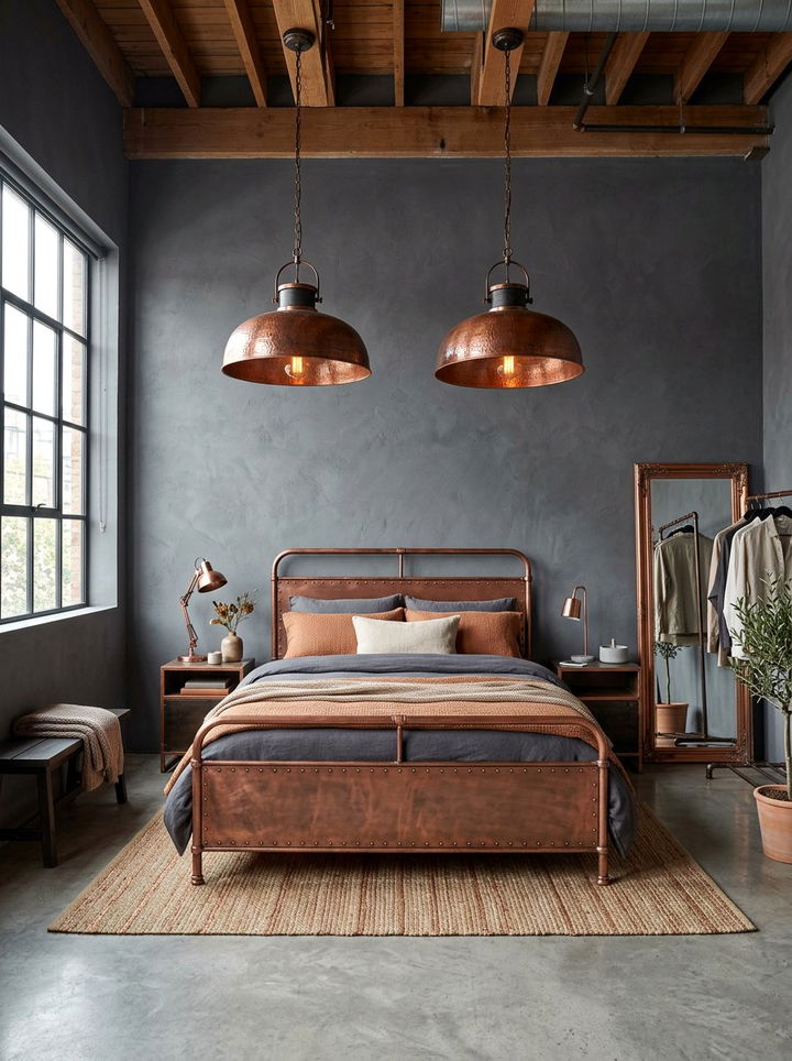 Copper Toned Bedroom - 30 warm tone bedroom ideas