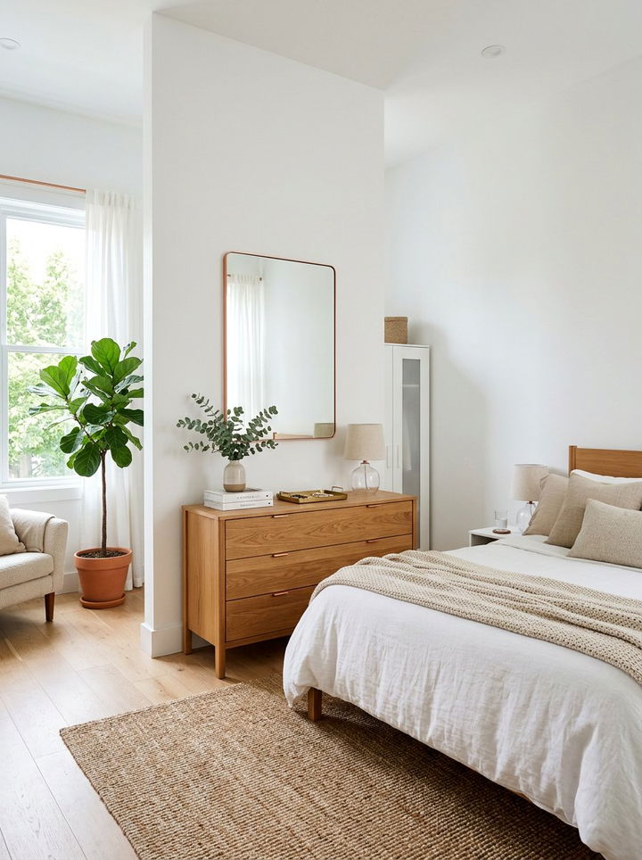 Copper Trim Mirror - 30 copper bedroom ideas