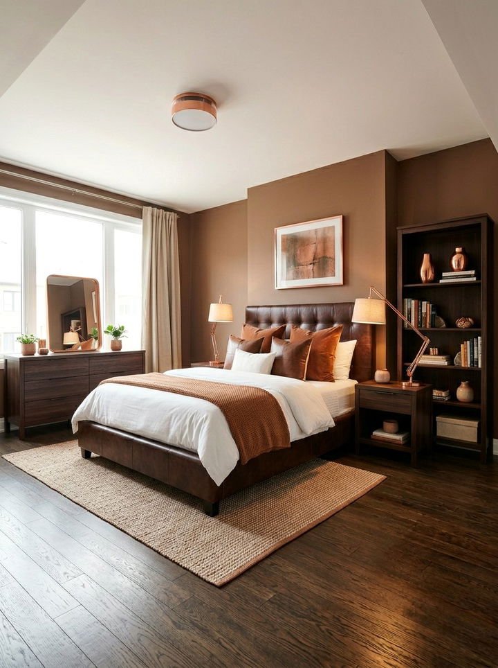 Copper and Brown Bedroom - 30 winter inspired bedroom color ideas
