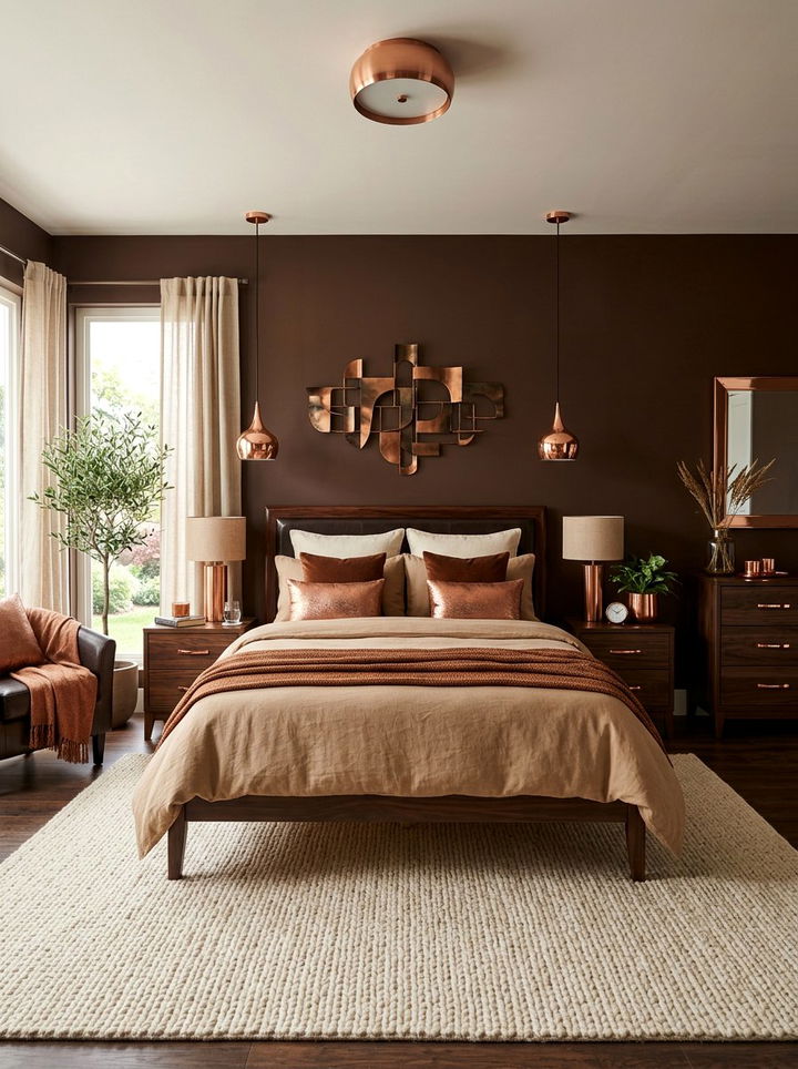 Copper and brown bedroom - 30 earth tone bedroom ideas