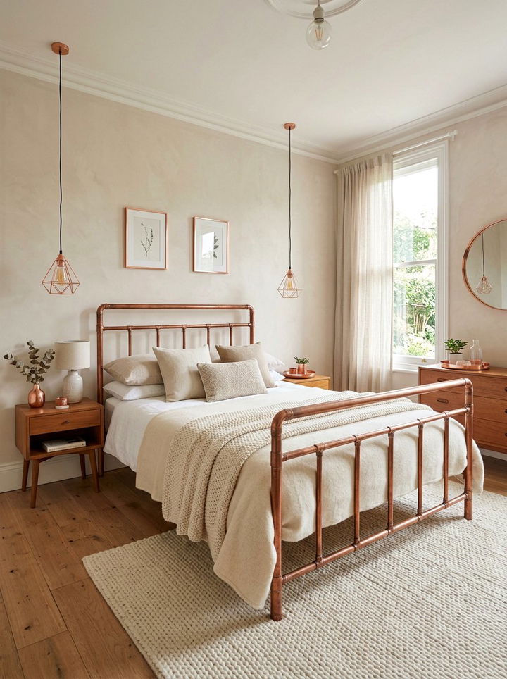 Copper and cream vintage bedroom - 30 vintage bedroom color ideas