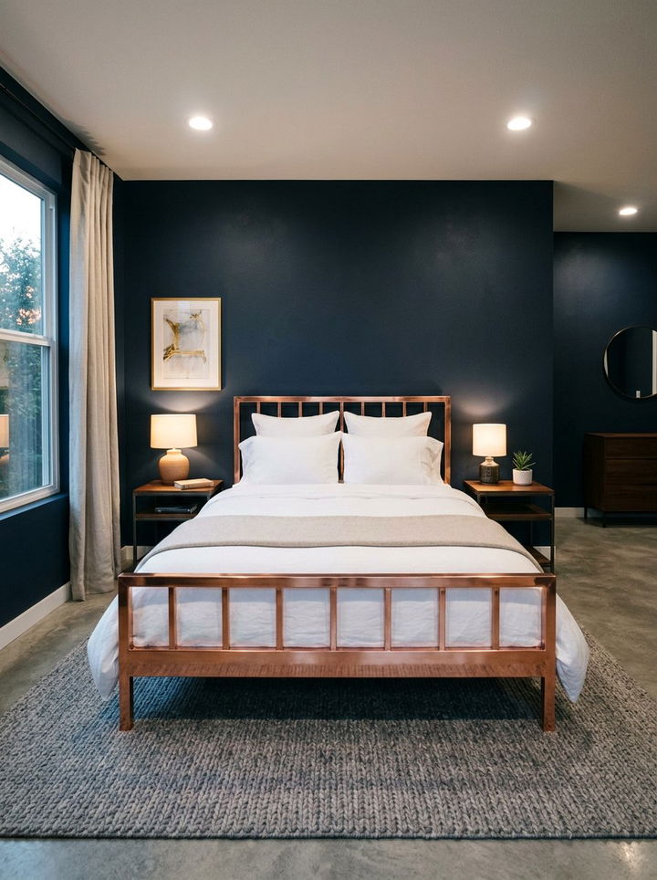 Copper bed frame - 30 copper accent bedroom ideas