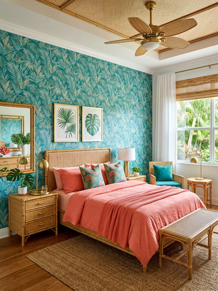 Coral And Teal Bedroom - 30 maximalist bedroom color ideas