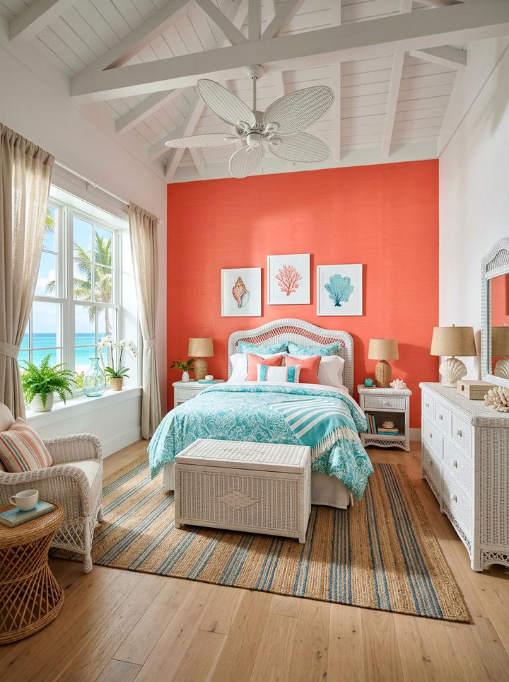 Coral Bedroom - 30 bedroom color ideas