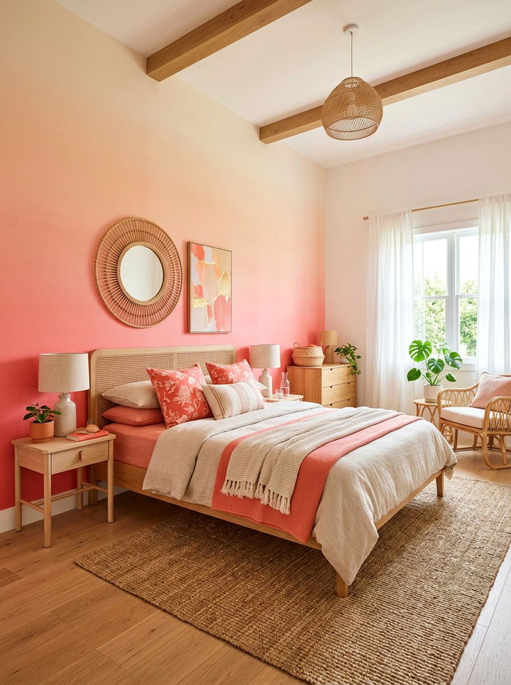 Coral Ombre Bedroom - 30 ombre bedroom ideas