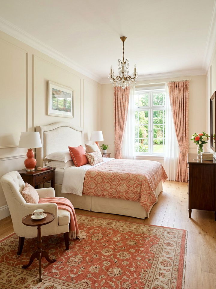 Coral and cream bedroom - 30 coral bedroom ideas