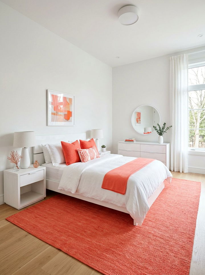 Coral and white bedroom - 30 coral bedroom ideas
