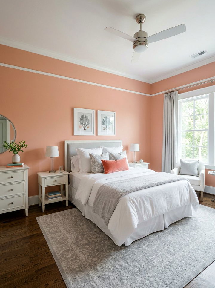 Coral guest bedroom - 30 coral bedroom ideas