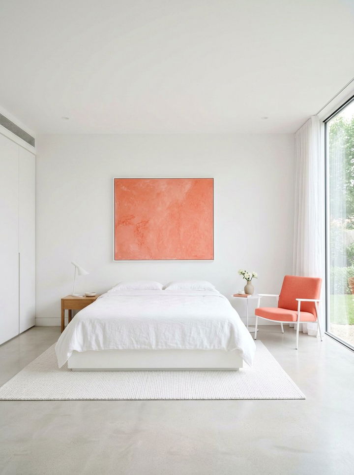 Coral minimalist bedroom - 30 coral bedroom ideas