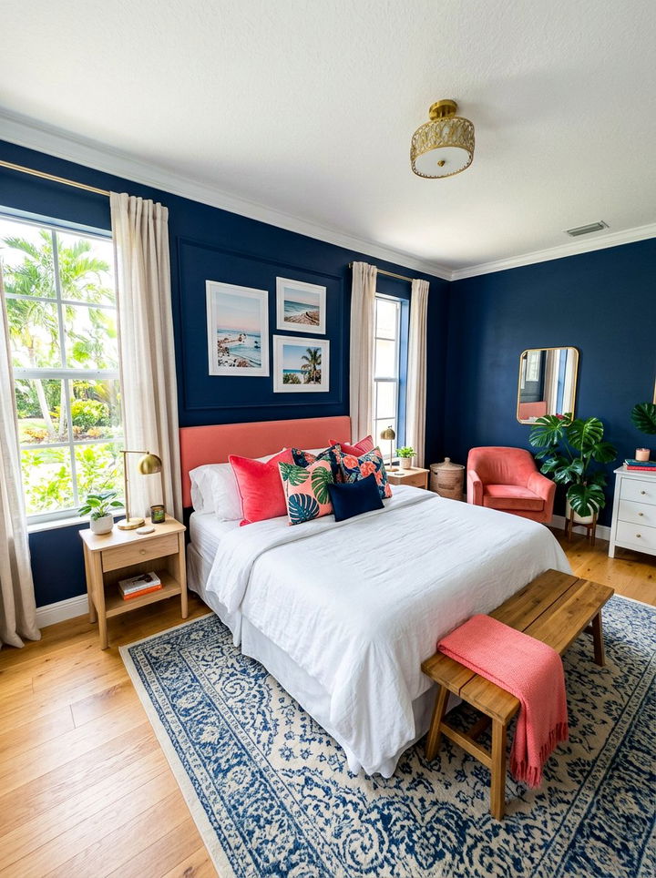 Coral pink bedroom - 30 summer inspired bedroom color ideas