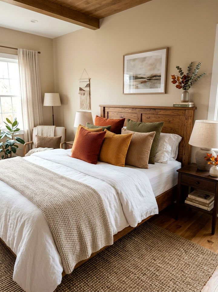 Corduroy Pillows - 30 layered texture bedroom ideas