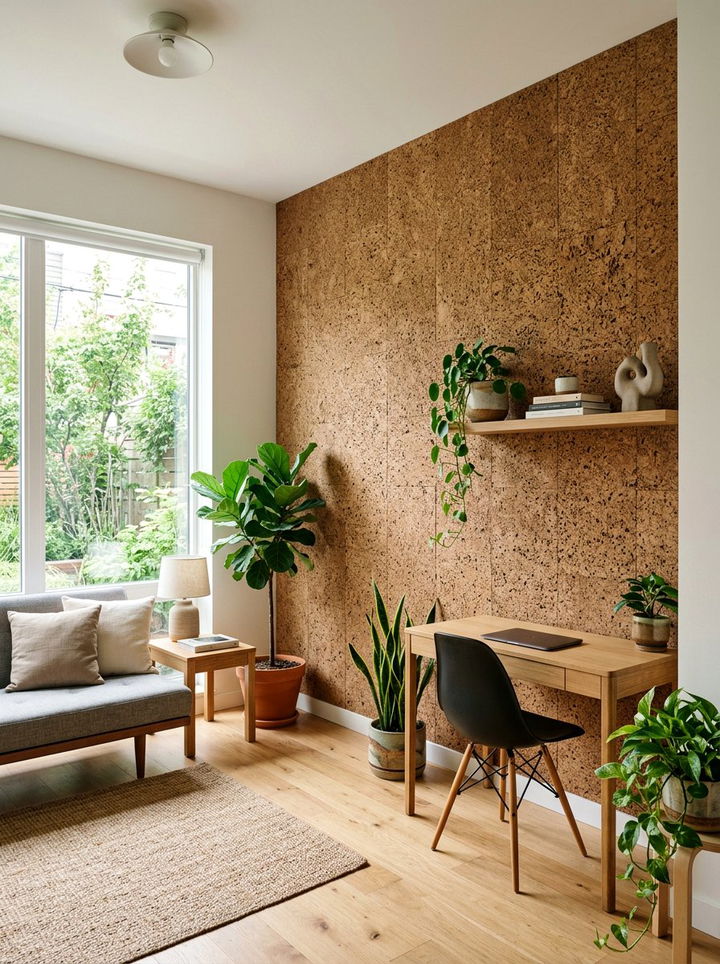 Cork Accent Wall - 30 bedroom accent walls