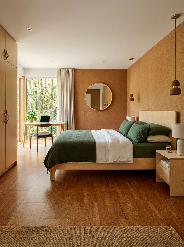 Cork Bedroom - 30 earthy bedroom ideas