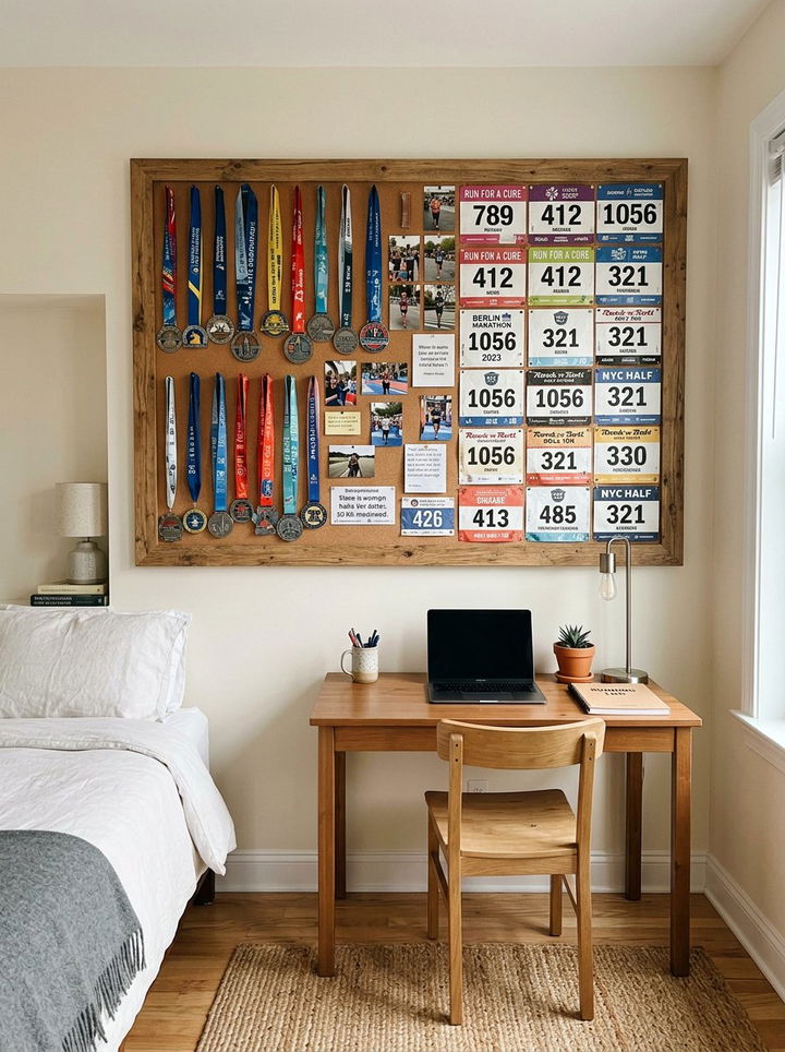 Cork Board Display - 30 bedroom medal display ideas