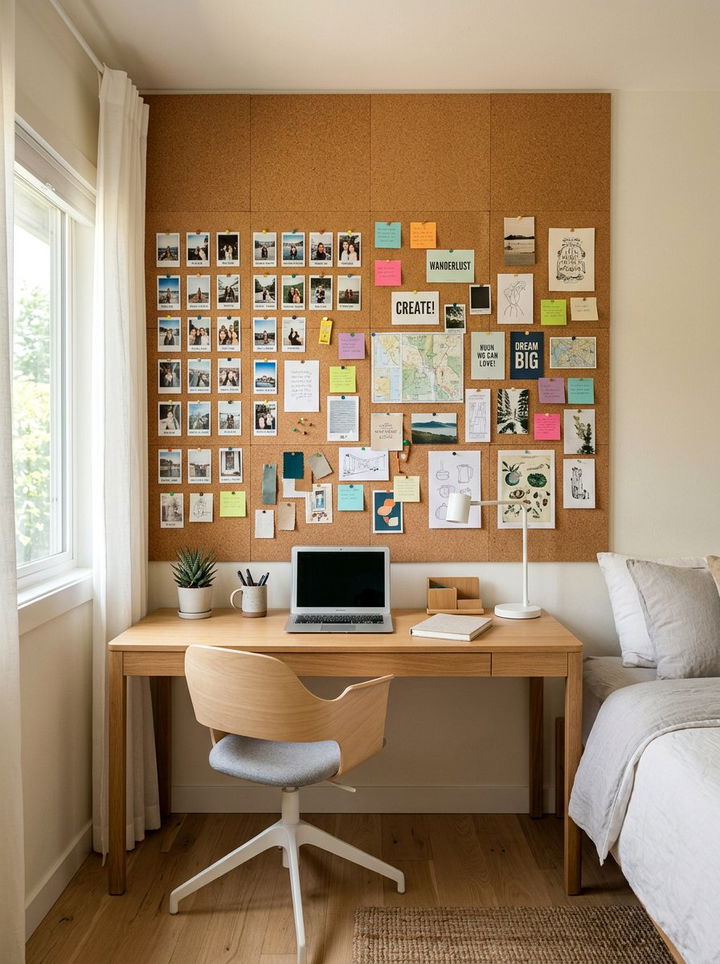 Cork Board Wall Bedroom - 30 bedroom wall storage ideas