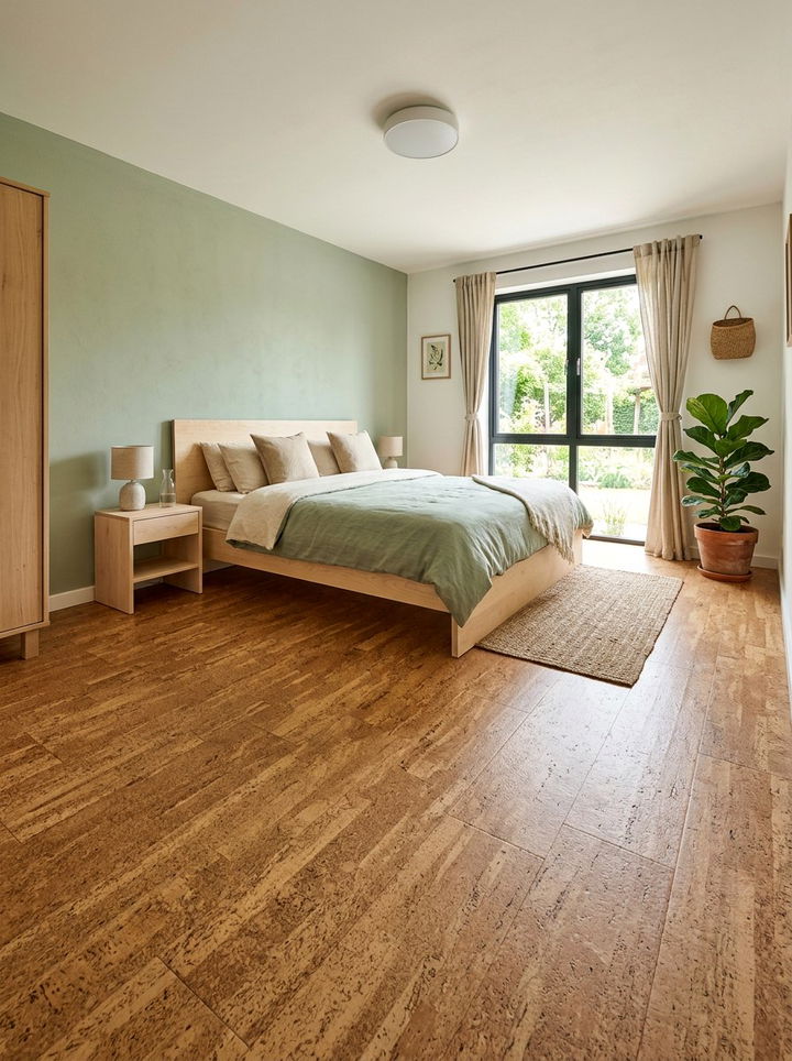Cork Tile Flooring - 30 bedroom floor design ideas