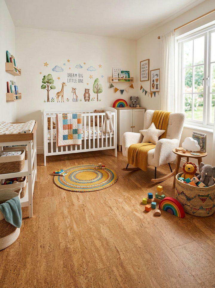 Cork floor nursery - 30 bedroom cork flooring ideas
