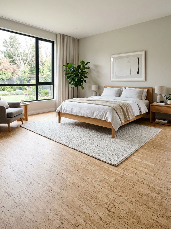Cork flooring bedroom - 30 wellness bedroom ideas